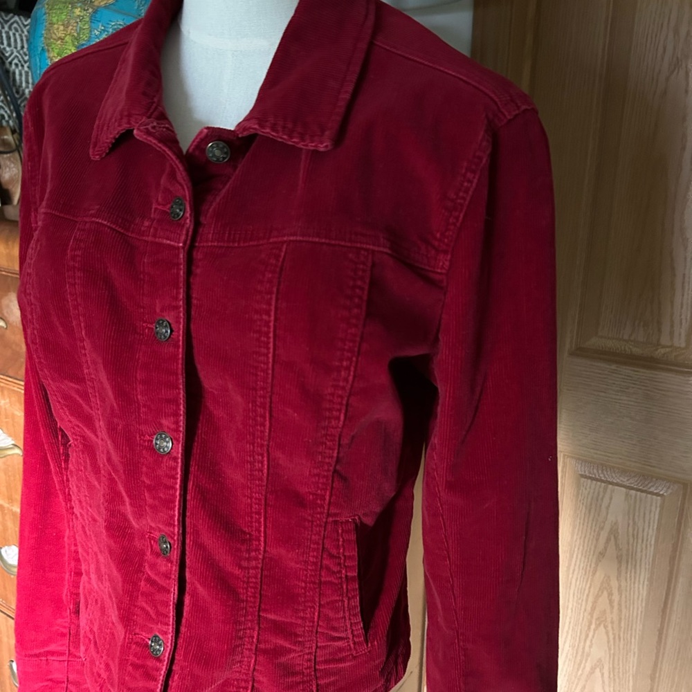 Live a Little Women's Deep Red Corduroy Jacket